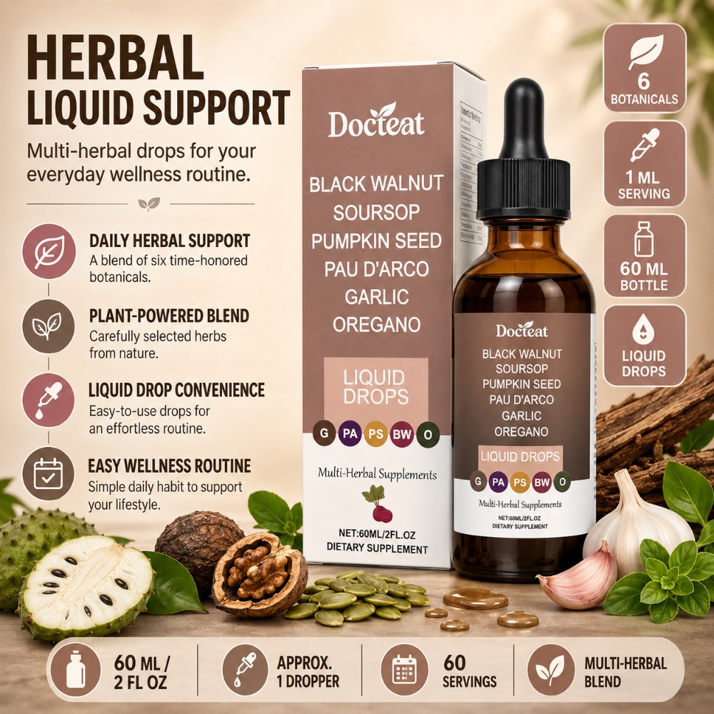 도크티트 블랙 월넛 사워솝 액상 드롭스, 호박씨 파우  - Herbal Wellness Drops 리뷰 및 가격